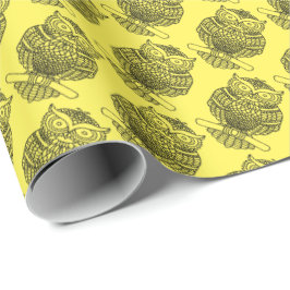 Presente Coruja (amarela) - Papel de enrolamento