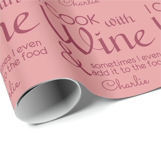Presente Cotação de Vinho Nome personalizado papel de embal (Ponta do rolo)