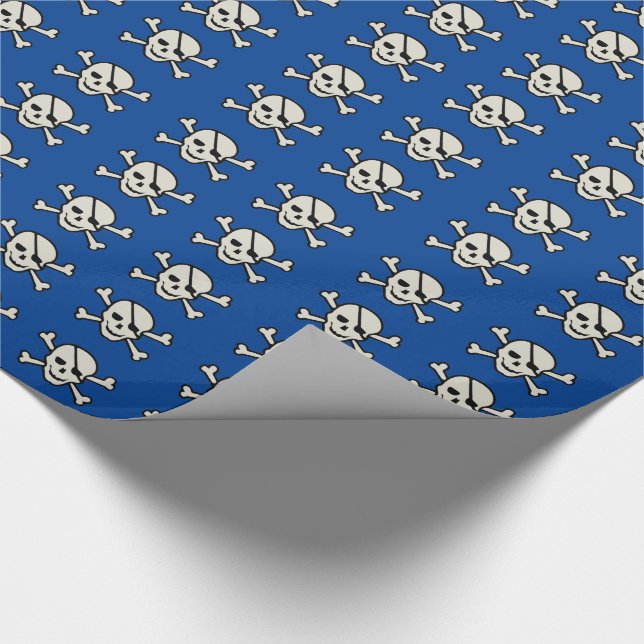 Presente Crânio - Papel de enrolamento brilhante azul, 30"  (Ponta)
