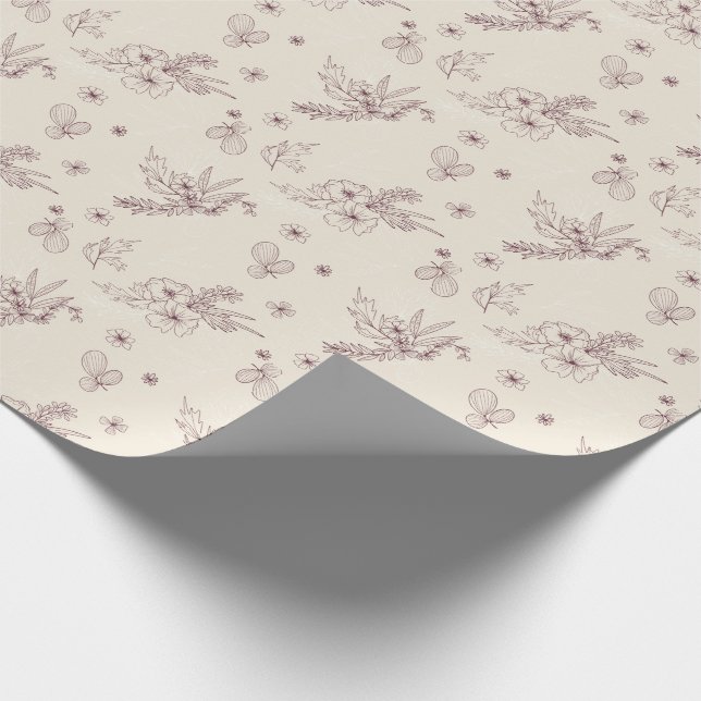 Presente Creme de Estêncil Moderno Papel de Enrolamento Flo (Ponta)