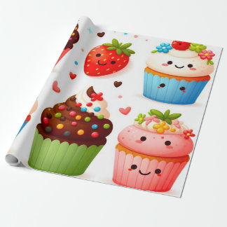 Presente Cupcakes Papel de enrolamento