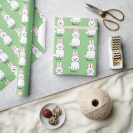 Presente Cute Bunny Rabbit adiciona um nome papel de moldag