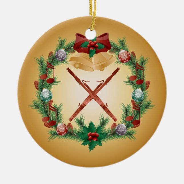 Presente da música do ornamento do fagote do Natal (Frente)