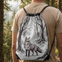 Presente da Raposa do Inverno - Mochila com Cordão