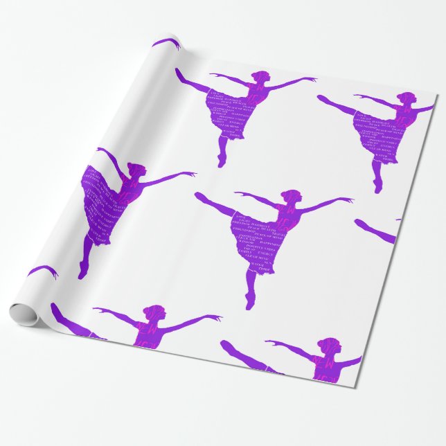 Presente Dançarina de Balé roxo anuncia papel de enrolament (Desenrolado)