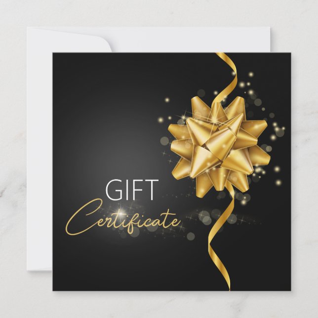 Presente de Arco redondo Dourado e luminoso preto  (Frente)