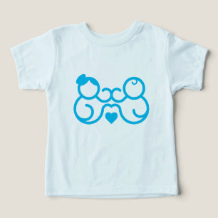 Presente de Arte de Linha de Coração de Mãe e Bebê