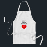 Presente de avental de CHURRASCO personalizado par<br><div class="desc">Presente de avental personalizado para o namorado Okayest do Mundo. Engraçado citar design de tipografia com amor romântico vermelho para ele. Uma cozinha e um churrasco bonitos para caras que adoram cozinhar ou grelhar. presente divertido para o aniversário, feriados de Natal ou Dia de os namorados. Adicione seu próprio nome....</div>