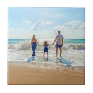Presente de Azulejo Cerâmico com Foto da Família