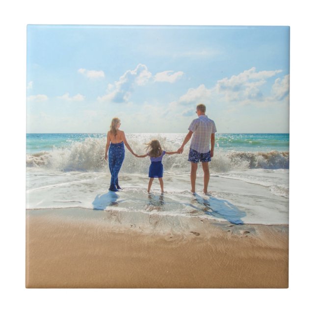 Presente de Azulejo Cerâmico com Foto da Família (Frente)
