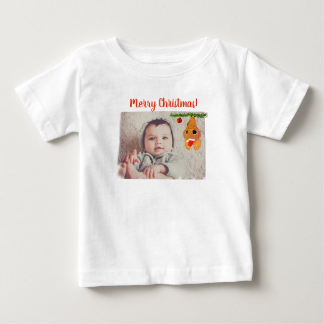 Presente de bebê de camisa de Natal feliz (Frente)