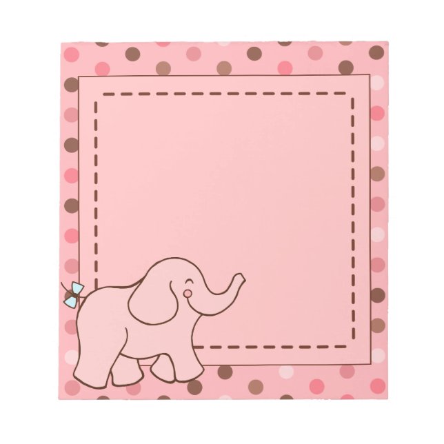 Presente de Bloco de Notas Elefante Rosa Fofinho p (Frente)