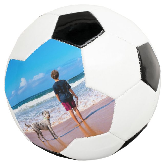 Presente de Bola de Futebol com Foto Personalizada (Três quartos)