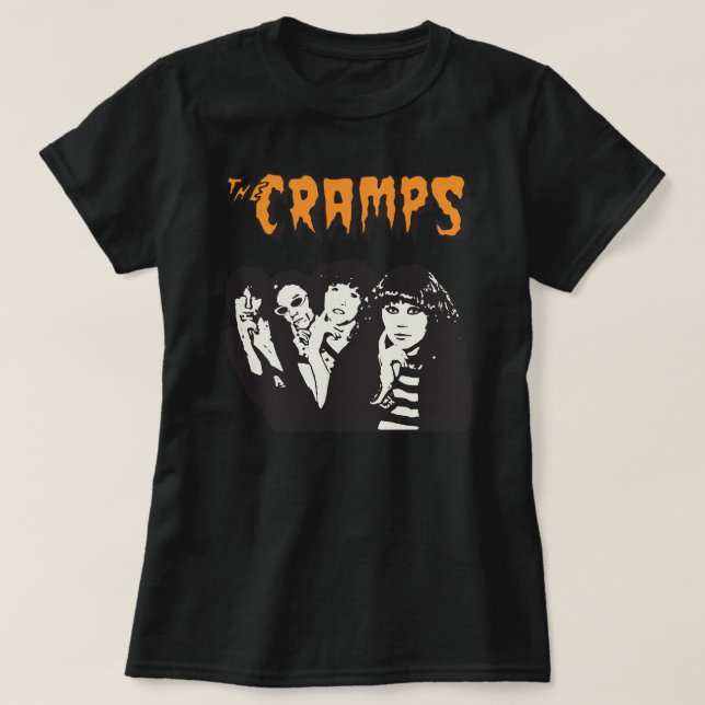 Presente de Camisa Essencial de Banda Cramps, para (Frente do Design)