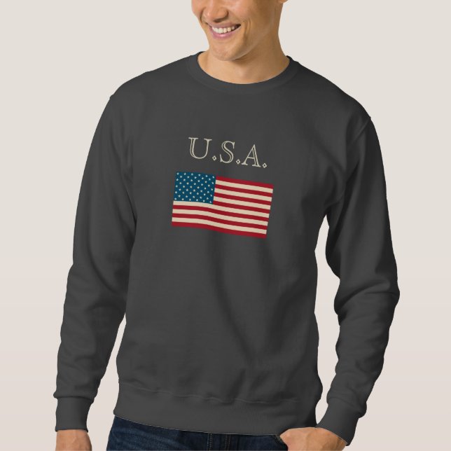 Presente de camiseta suéter americano de bandeira  (Frente)