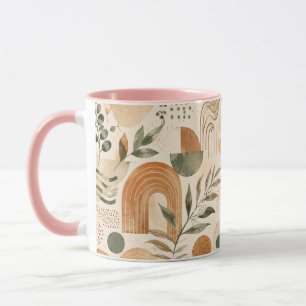 Presente de Caneca de Café Boho Terracotta Abstrat