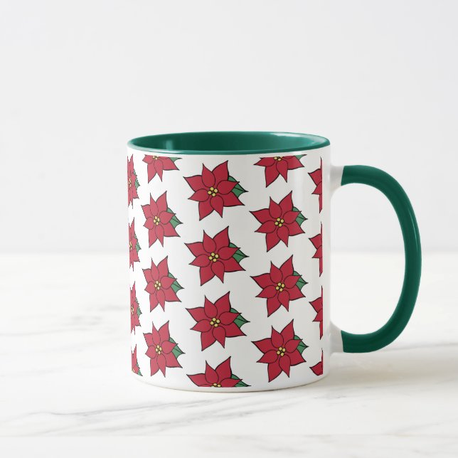 Presente de Caneca de Café de Natal Poinsettias Fé (Direita)