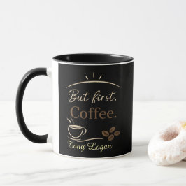 Presente de Caneca de Café Minimalista com Nome Pe