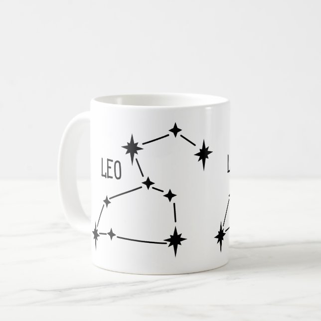 Presente de caneca do horoscópio Leo zodiac (Frente Esquerda)