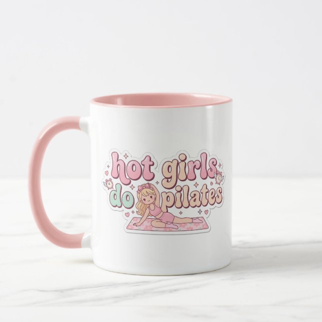 Presente de Caneca Rosa de Menina de Pilates para  (Esquerda)