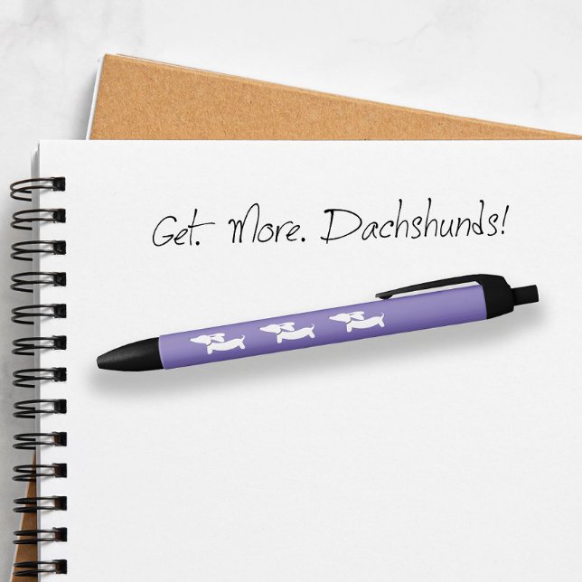 Presente de Caneta de Tinta Dachshund Roxo (Dachshund ink pen in purple)