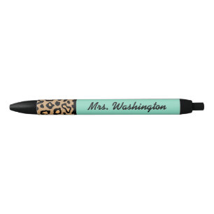 Presente de Caneta do Gabinete Turquoise Leopard
