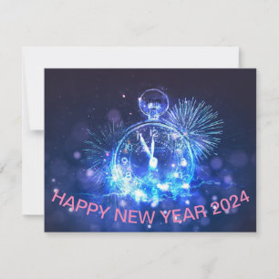 presente de cartão postal do feliz ano novo 2024