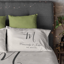 Presente de casamento elegante monograma moderno p