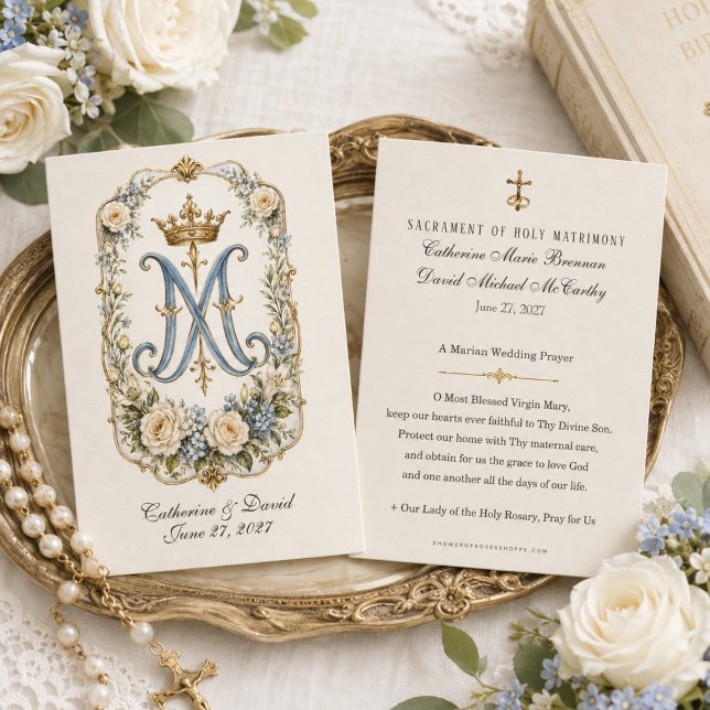 Presente de Casamento Monograma da Virgem Maria (Criador carregado)