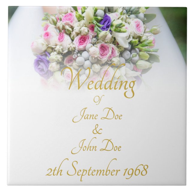 Presente de casamento - Noiva com buquê de casamen (Frente)