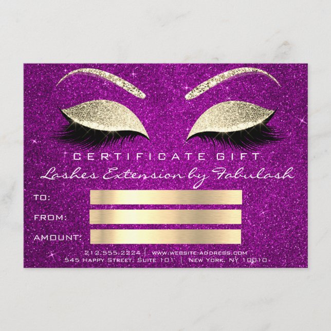 Presente de Certificado de Artista de Maquiagem Ro (Frente)