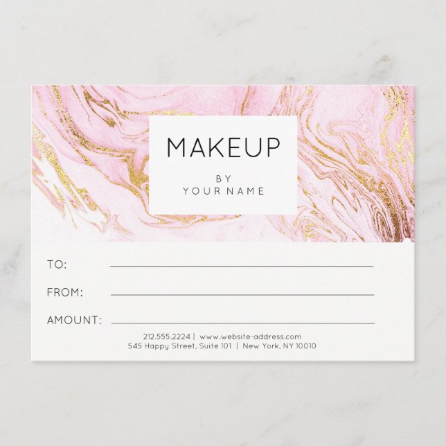 Presente de Certificado de Beleza de Rosa Rosa Ros (Frente)