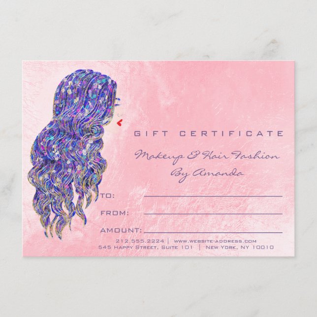 Presente de Certificado de Maquiagem de Hairdresse (Frente)