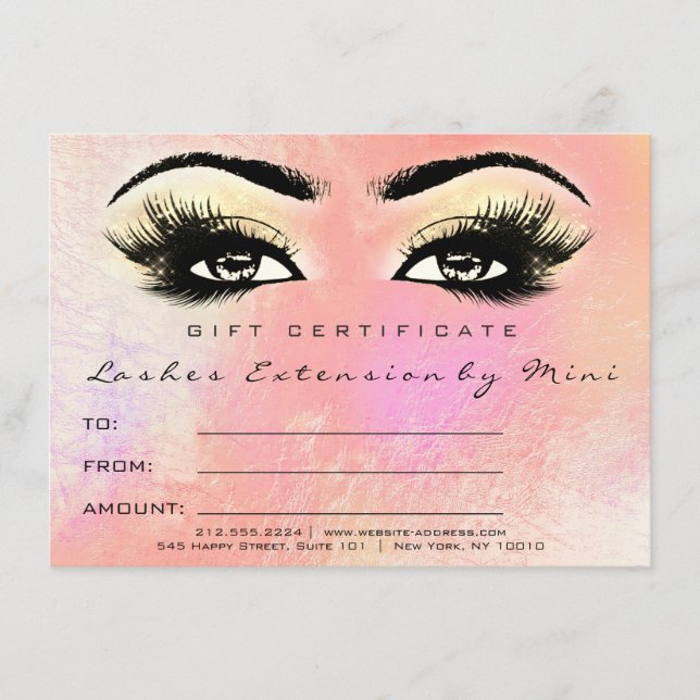 Presente de Certificado de Maquiagem Dourada de Ro (Frente)