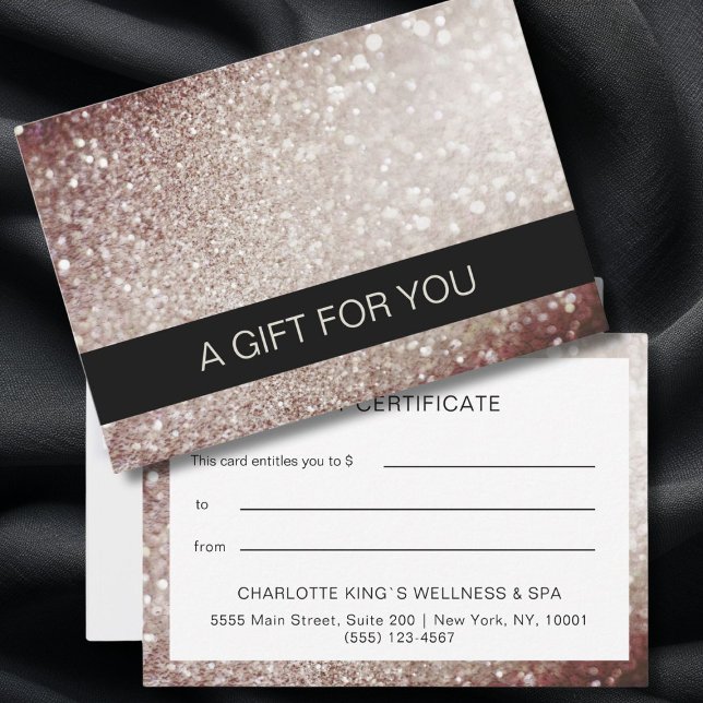 presente de CERTIFICADO EMPRESARIAL para você (Glitter BUSINESS CERTIFICATE Card, personalized. Luxury, royal, modern.)