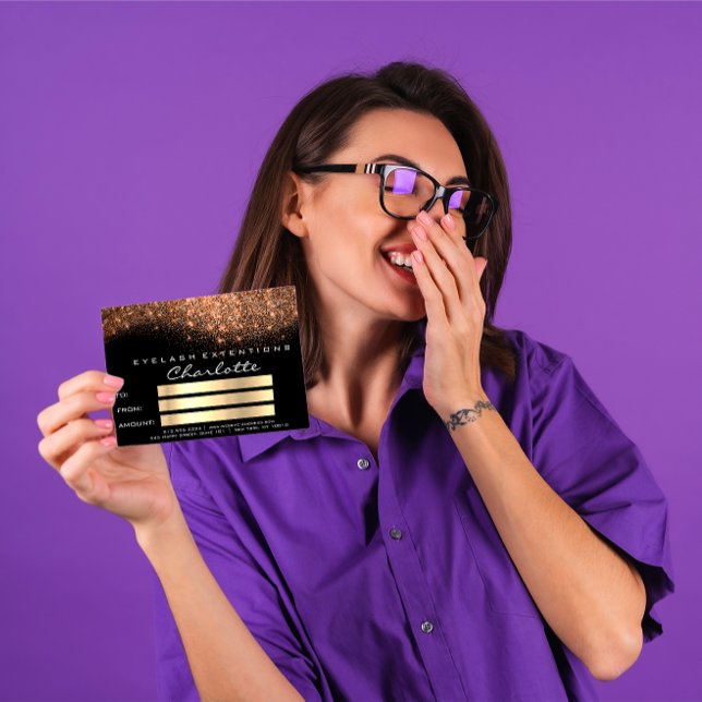 Presente de Certificado Preto de Cobre de Confetti (Confetti Glitter Copper Black Certificate Gift)