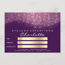 Presente de Certificado Rosa Púrpura de Glitter Co