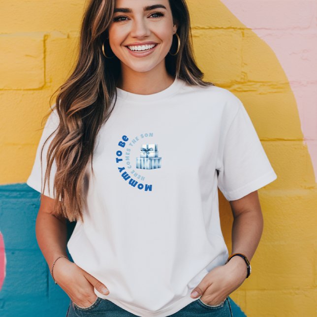 Presente de chá de bebê azul e branco para menino (Criador carregado)