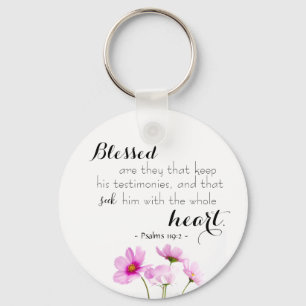 Presente de Chaveiro Cristão de Escritura 119:2 Ps