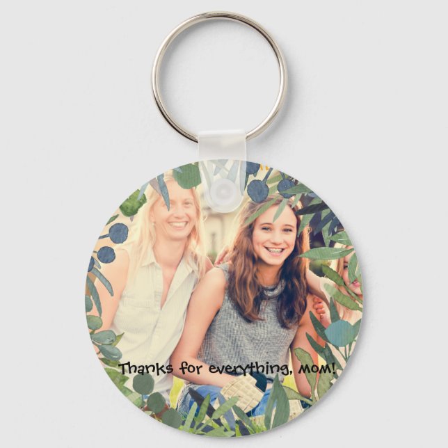 Presente De Chaveiro De Botão Para A Mãe (Frente)