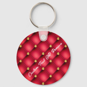 Presente de Chaveiro de Texto de Couro Vermelho Tu