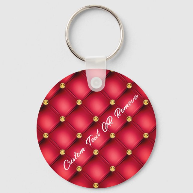 Presente de Chaveiro de Texto de Couro Vermelho Tu (Frente)