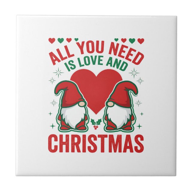 Presente De Coração De Amor De Natal Gnome Santa D (Frente)