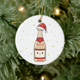 Presente de enfeite de Natal engraçado Prosecco Ho