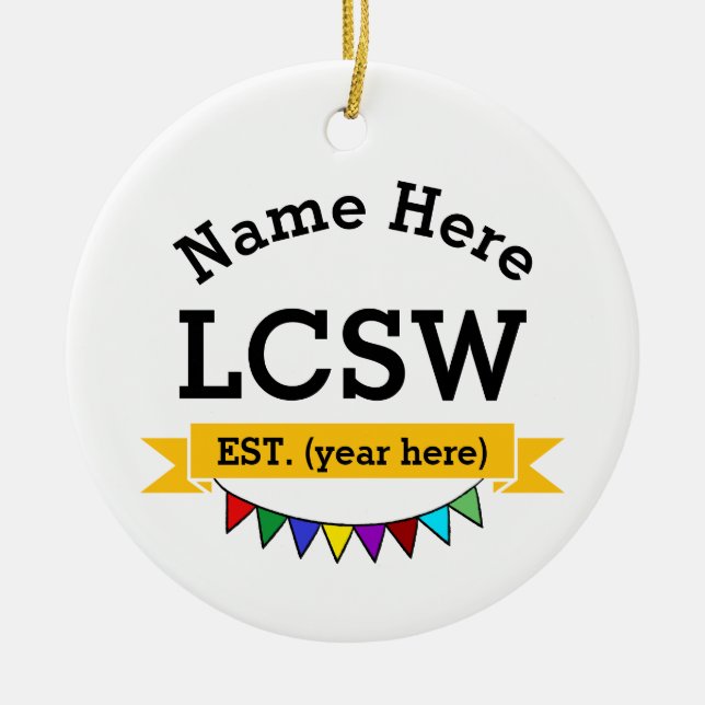 Presente de Enfeite LCSW Trabalhador Social Clínic (Frente)