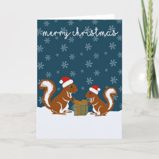 Presente de Esquilo dando cartão de Natal