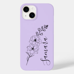Presente de Flor de Nascimento Delfinium de julho 