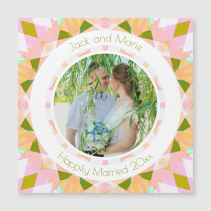 Presente de Foto do Casamento Verde Rosa bonito