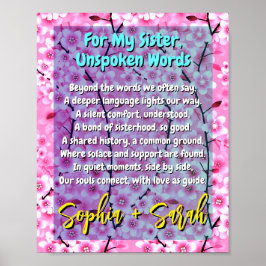 Presente de irmã exclusiva | Poem Poster para ela