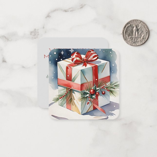 Presente de Joy Mini Cartão de Natal (Frente/Verso In Situ)